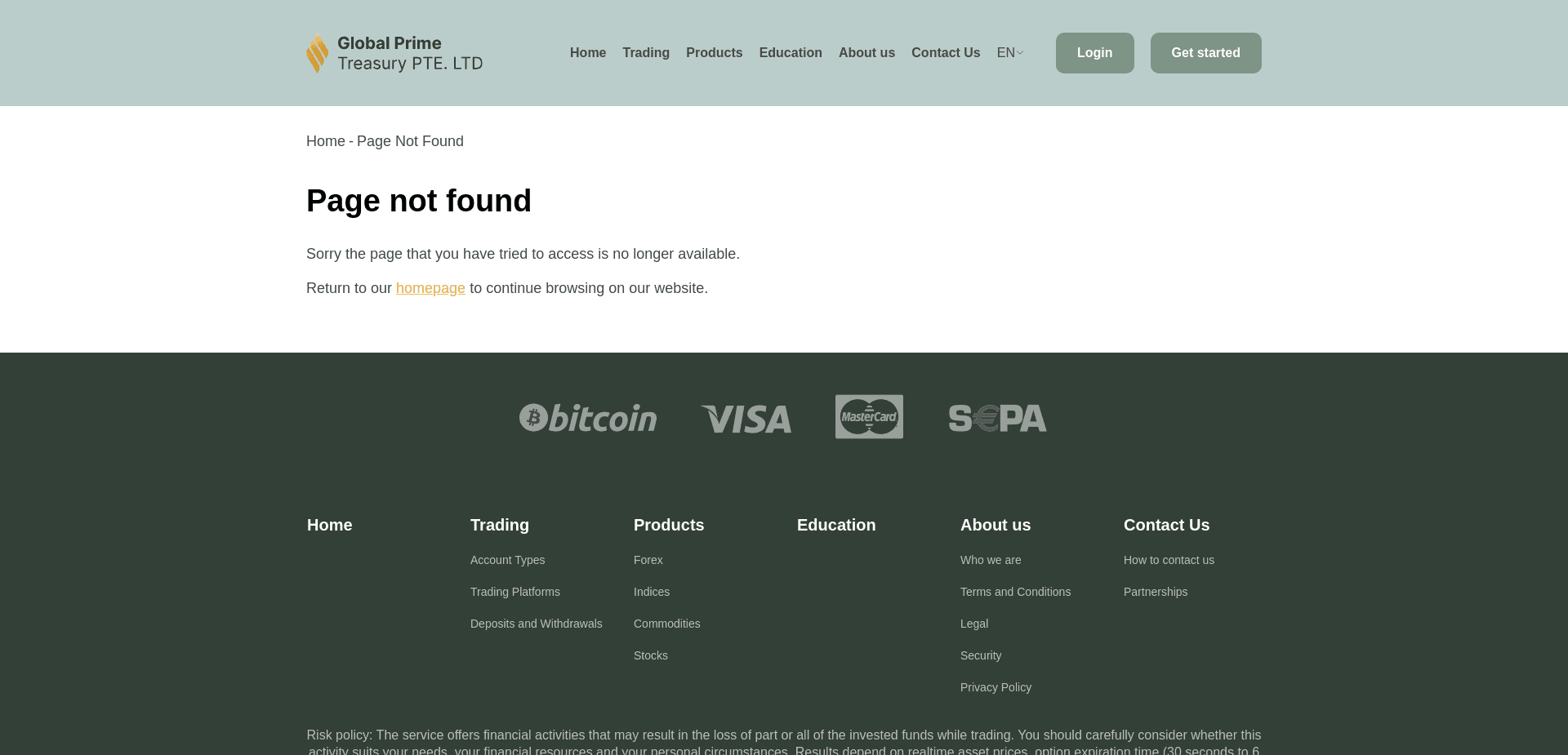 Screenshot for globalprimetreasury.com - 0