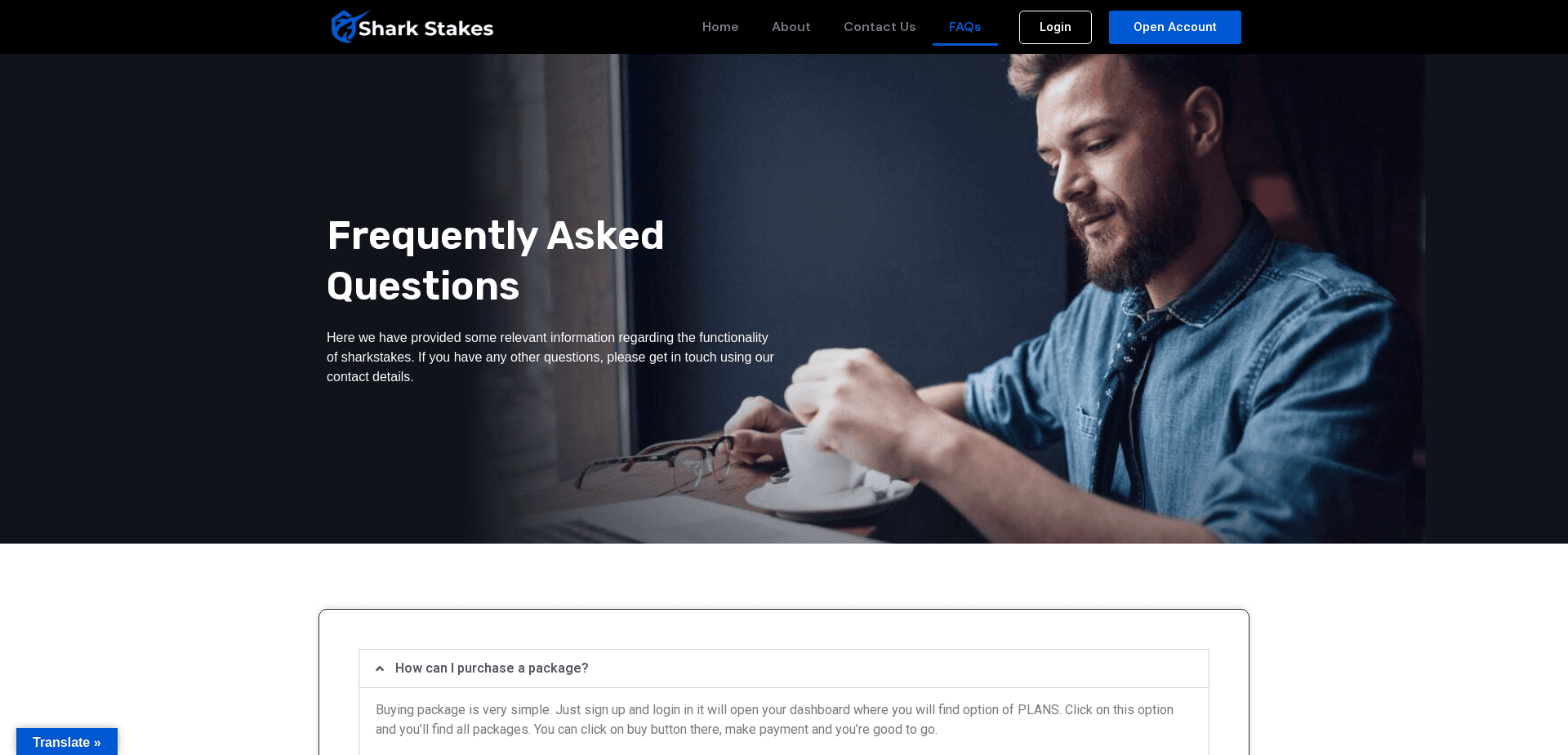 Screenshot for sharkstakes.com - 3