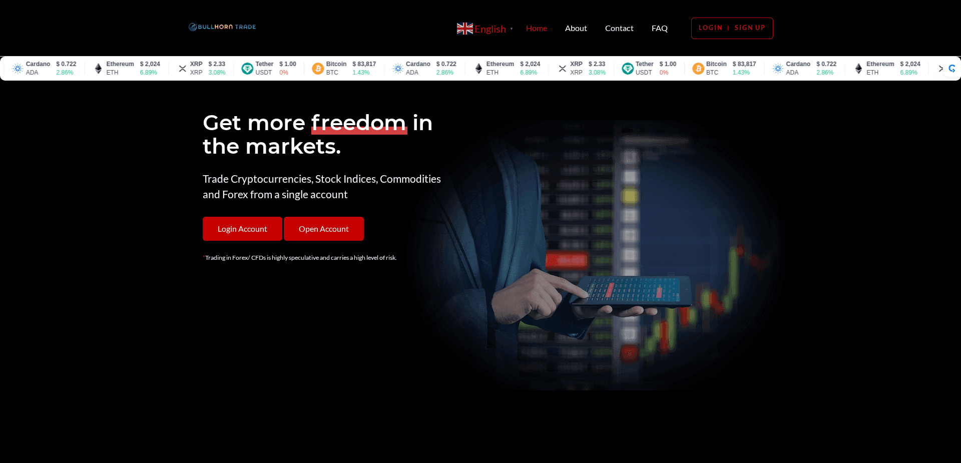 Screenshot for bullhorntrade.com - 0
