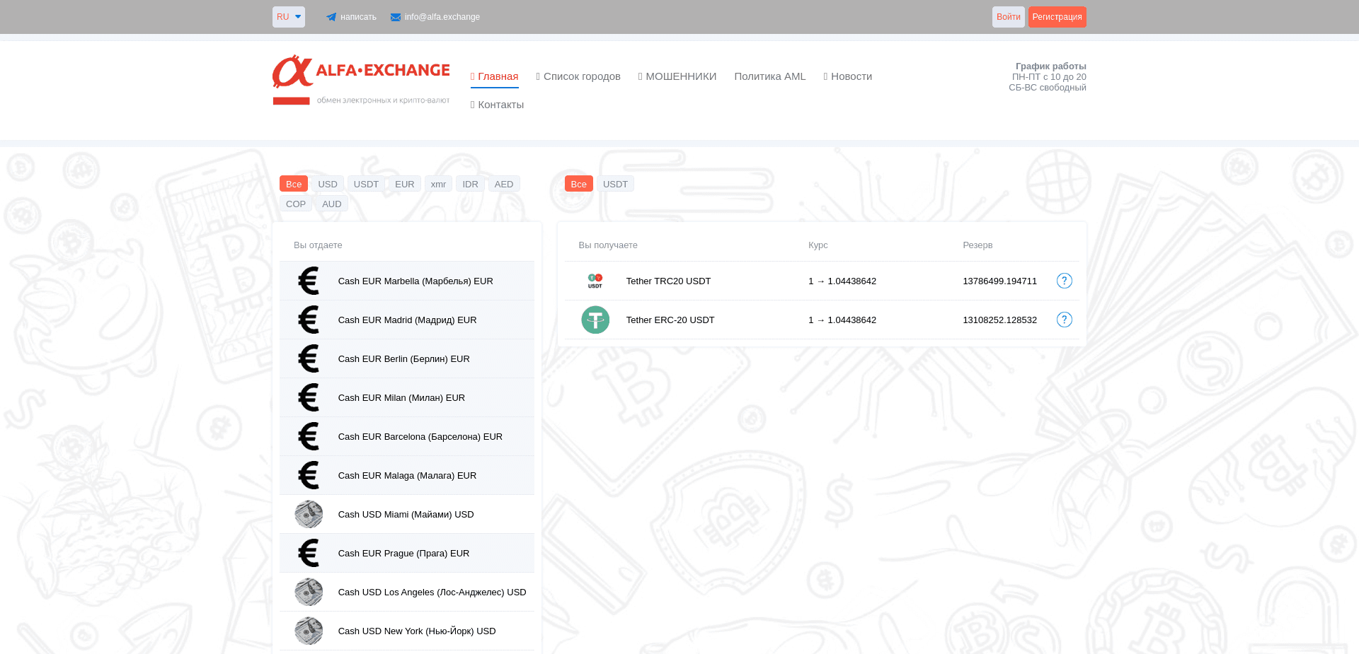 Screenshot for alfa.exchange - 1