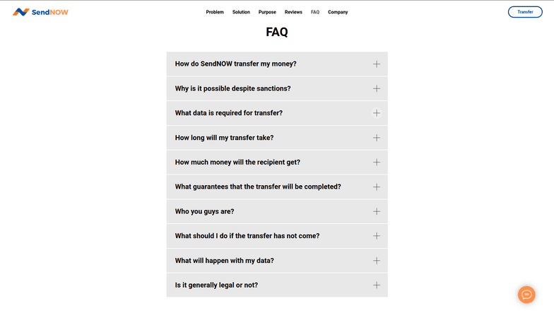 sendnow.money - FAQ