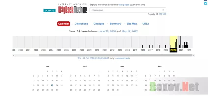 данные о начале работы сайта 
