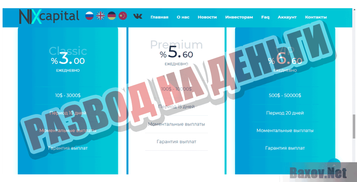 NixCapital Развод на деньги