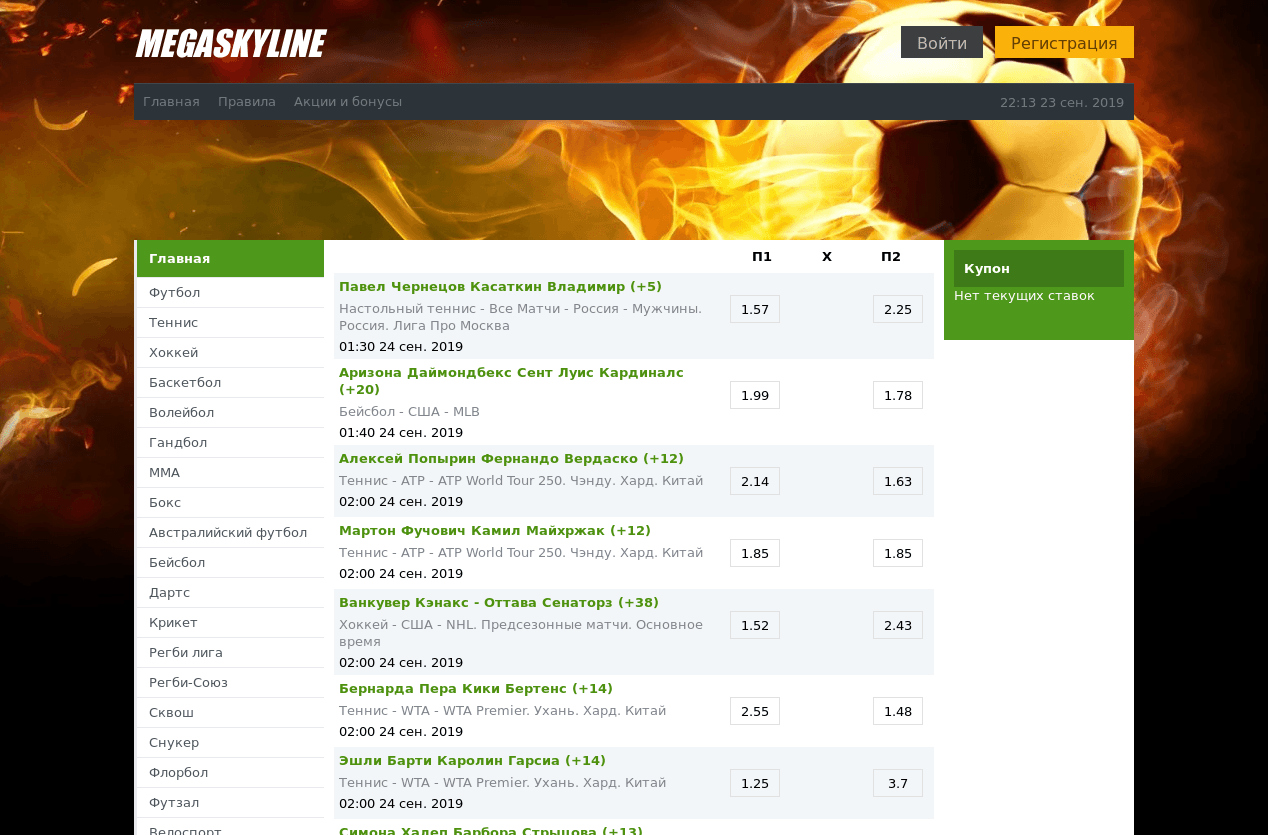 Букмекерская контора Megaskyline