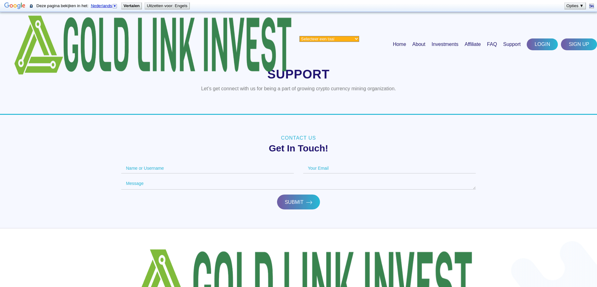 Screenshot for goldlinkinvest.com - 2