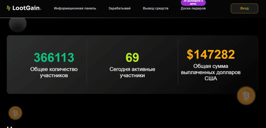 липовая статистика проекта мошенников