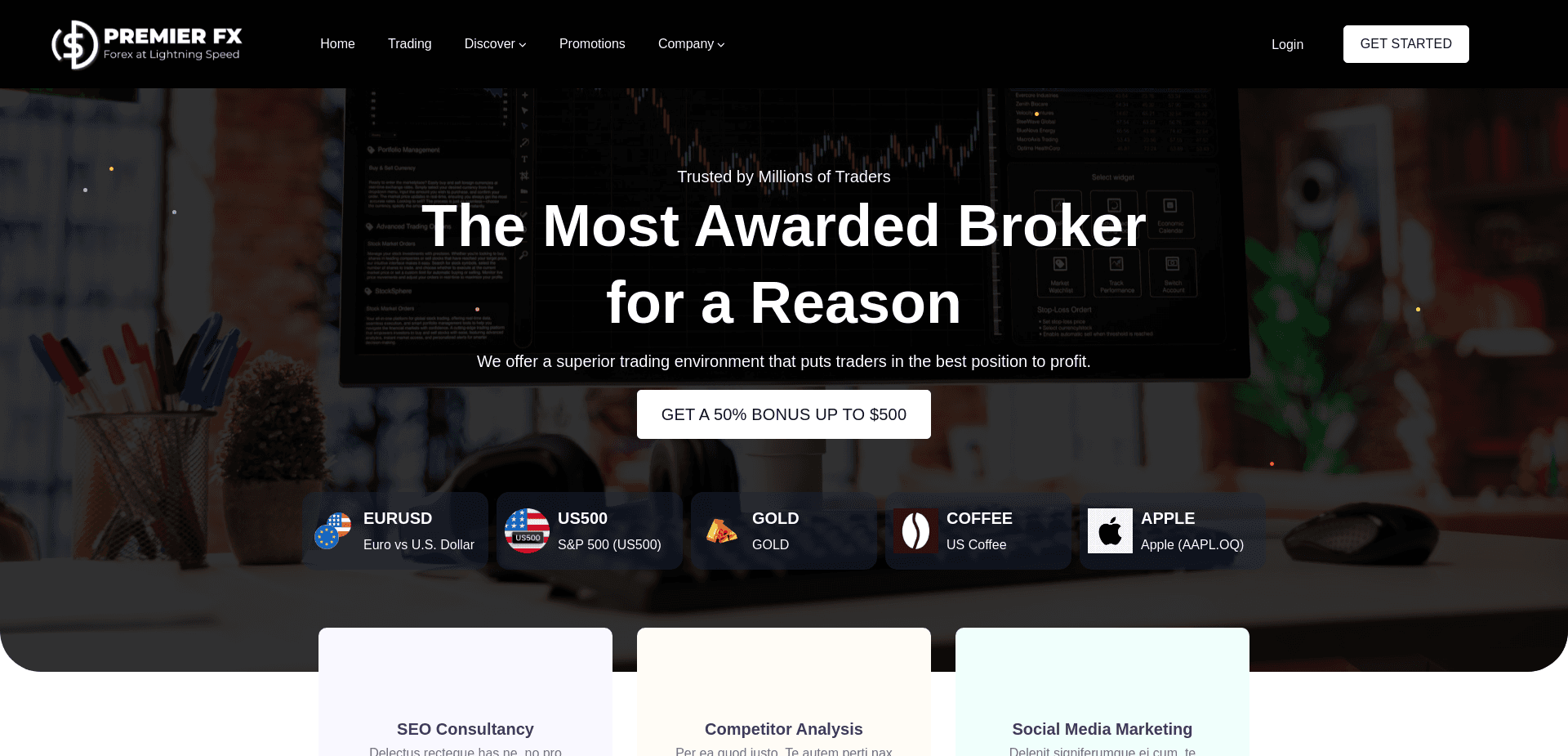 Screenshot for premierfxltd.com - 2