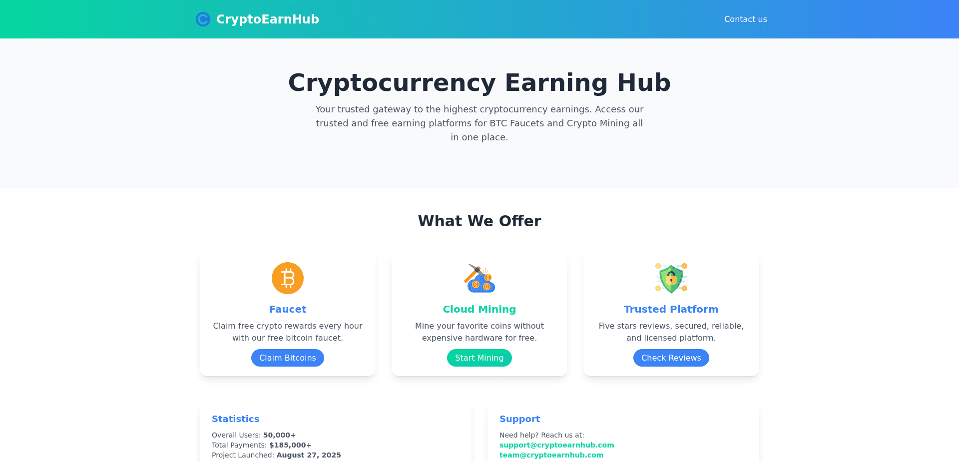 Screenshot for cryptoearnhub.com - 1