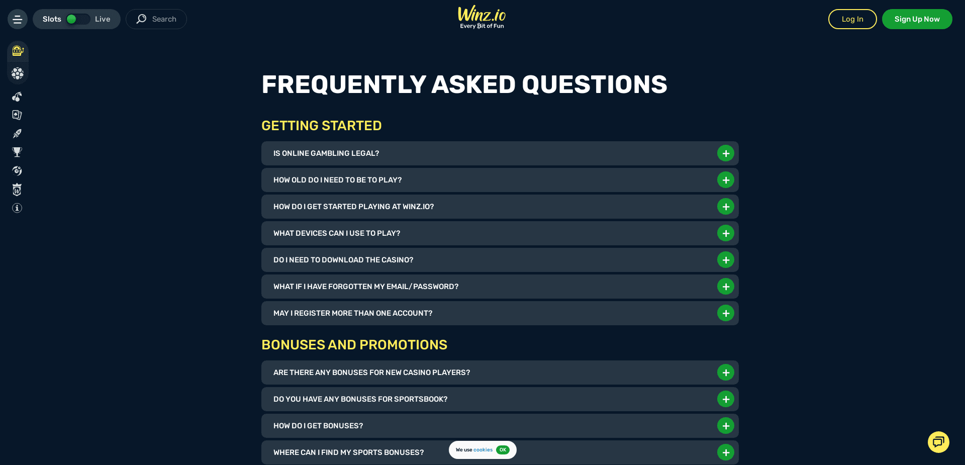Screenshot for winz.io - 2