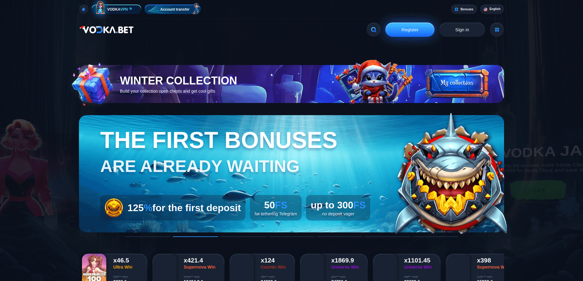 Screenshot for vodka.bet - 1