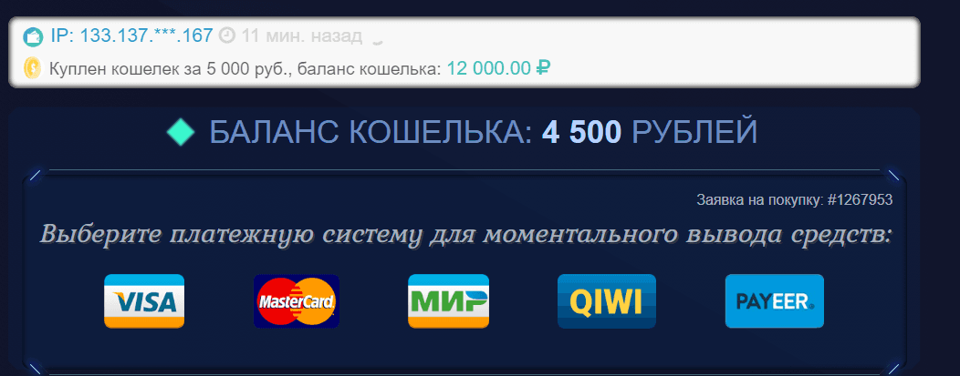 Магазин электронных кошельков с балансом