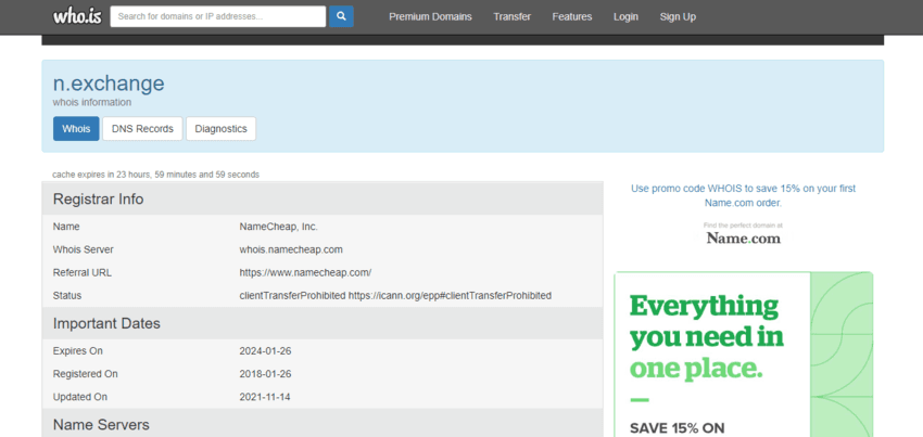 дата регистрации сайта 