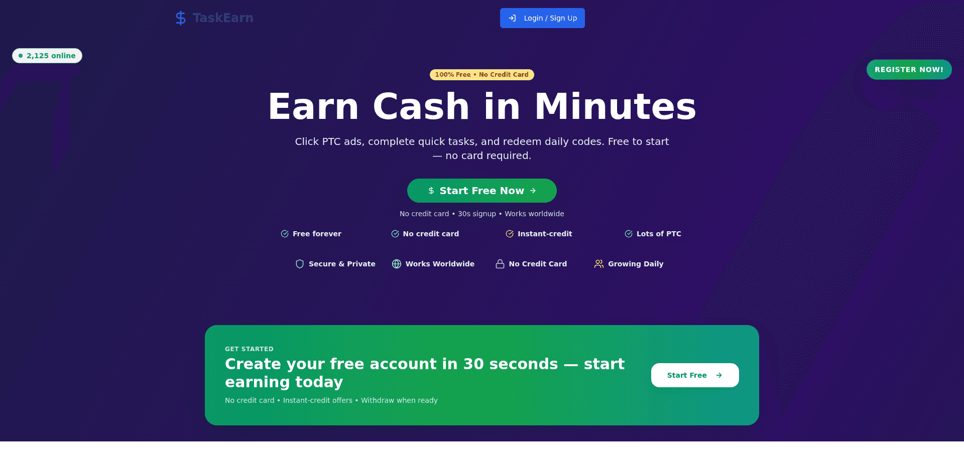 Screenshot for task-earn-ada5fbb7.base44.app - 3
