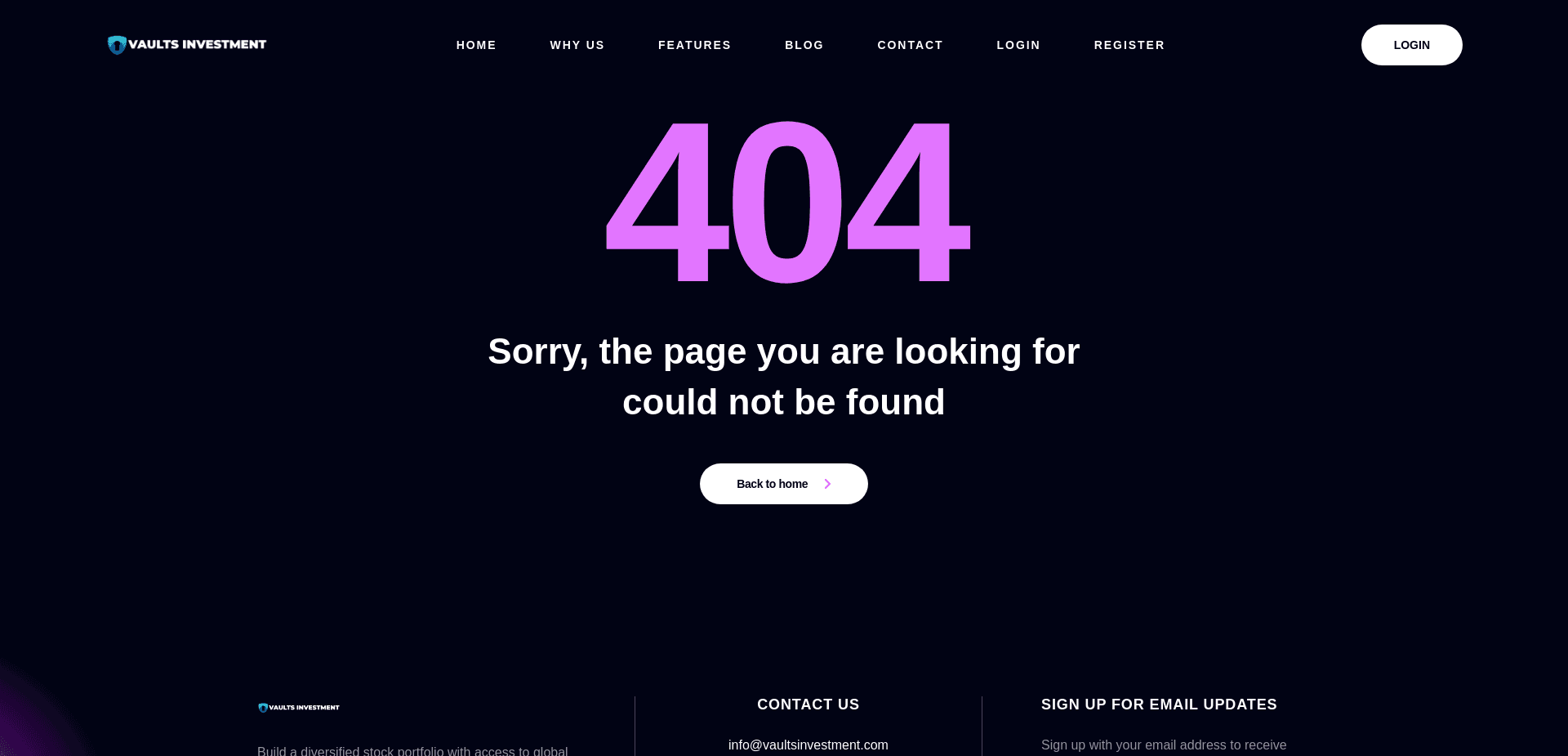 Screenshot for vaultsinvestment.com - 3