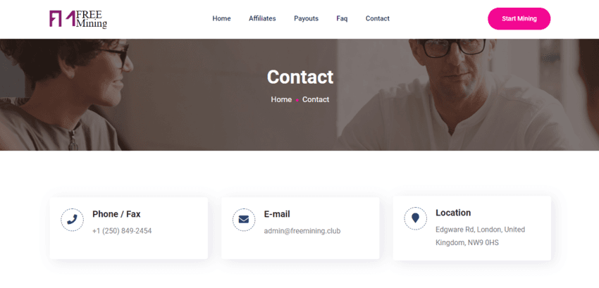 данные о контактах проекта 