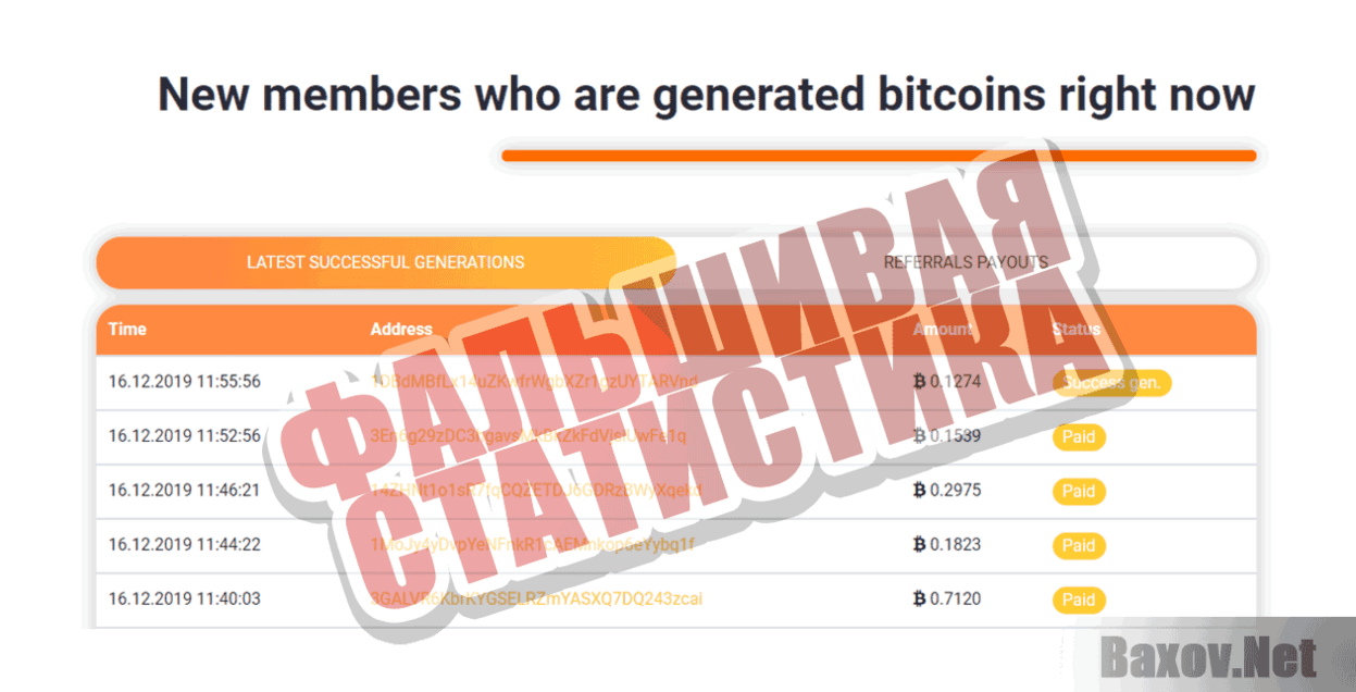 Bitcoin Generator Фальшивая статистика