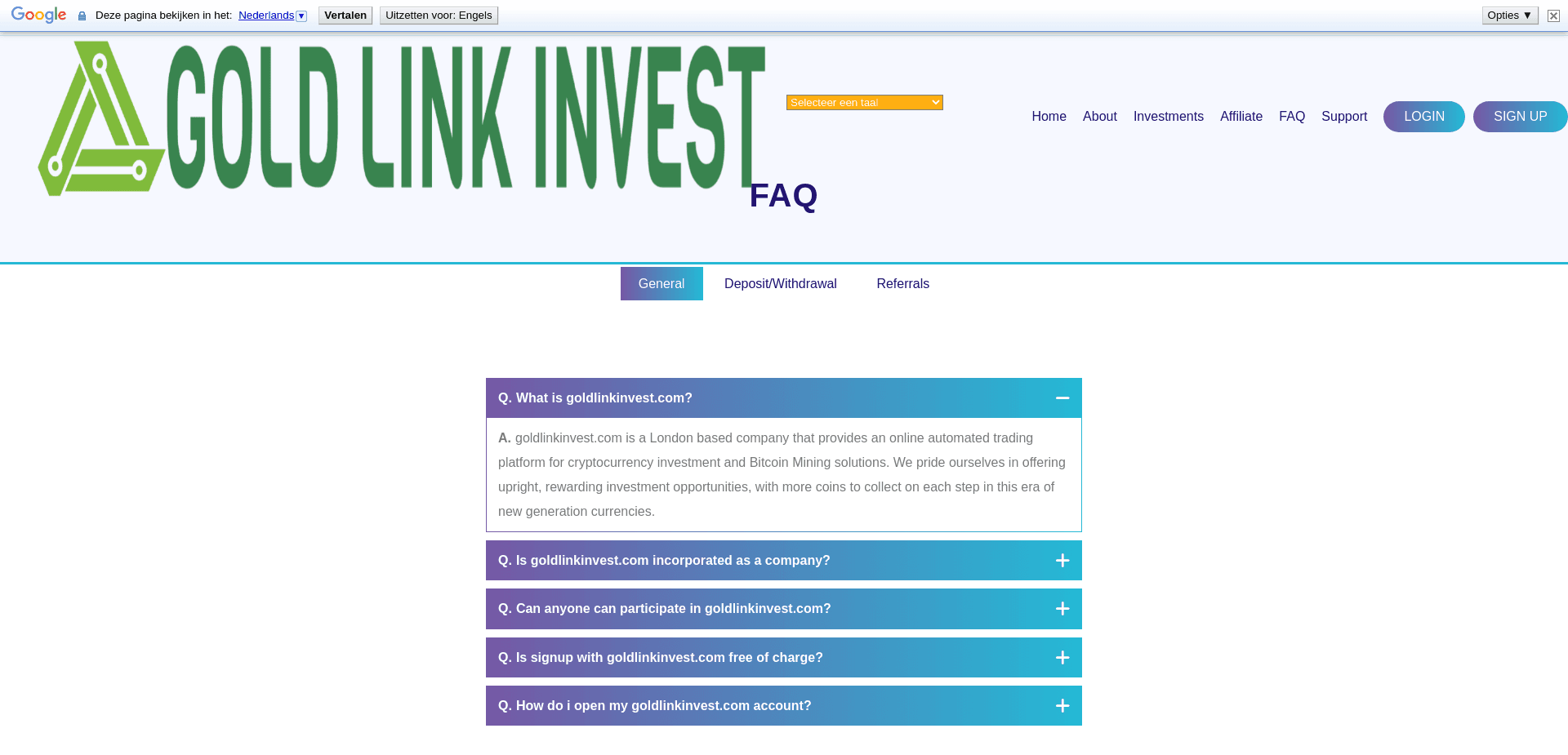 Screenshot for goldlinkinvest.com - 0