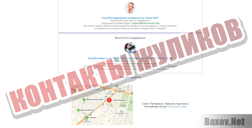 Быстрый возврат Контакты жуликов