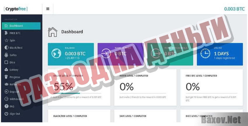 Cryptofree Развод на деньги