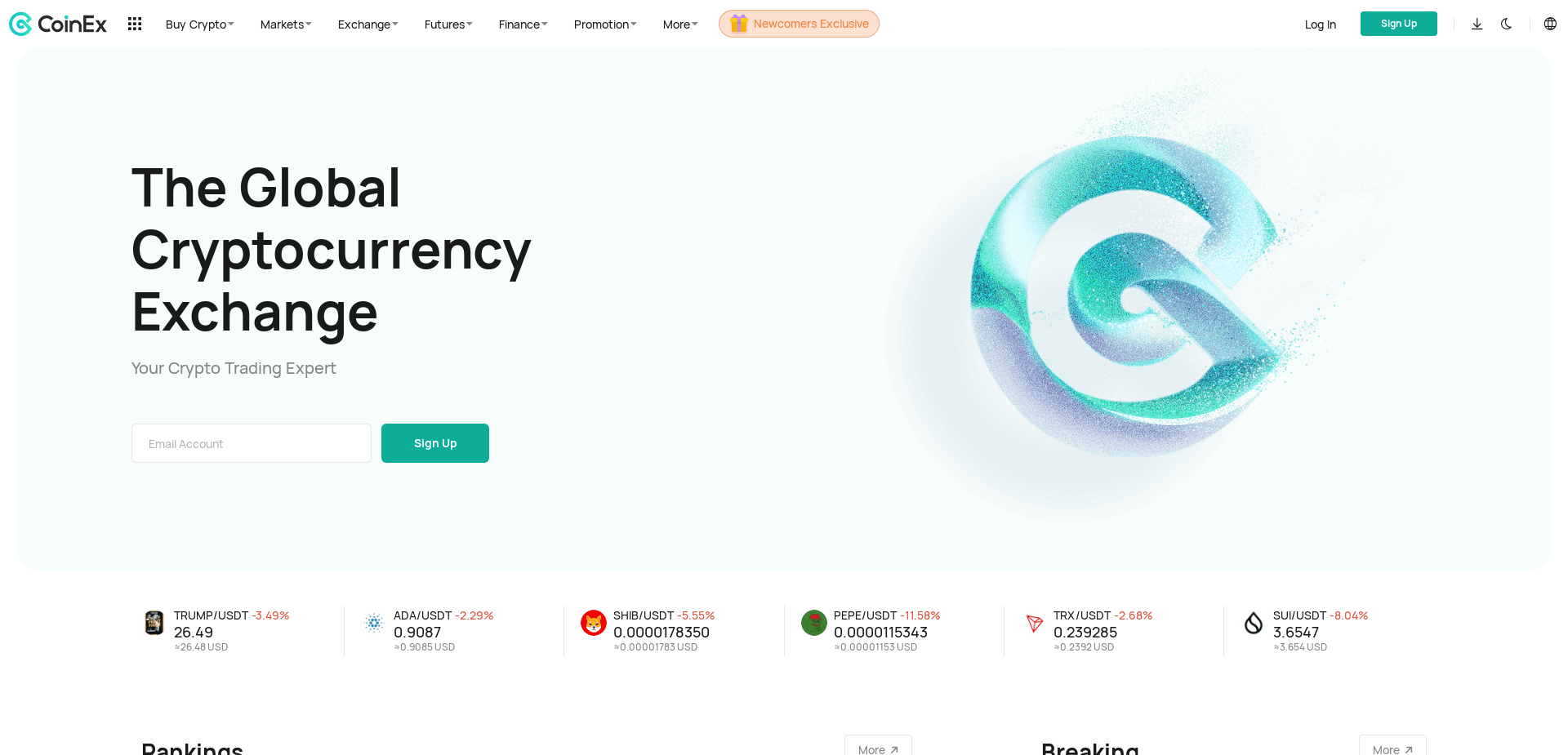 Screenshot for coinex.com - 1