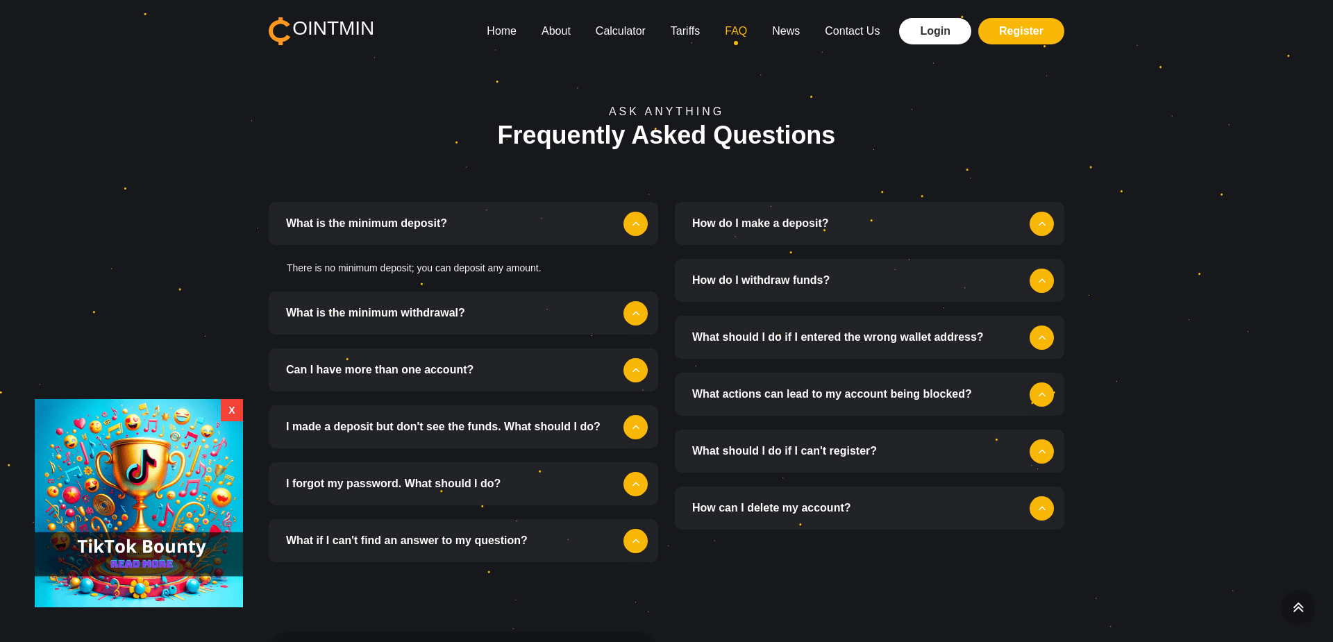 Screenshot for cointmin.cc - 1