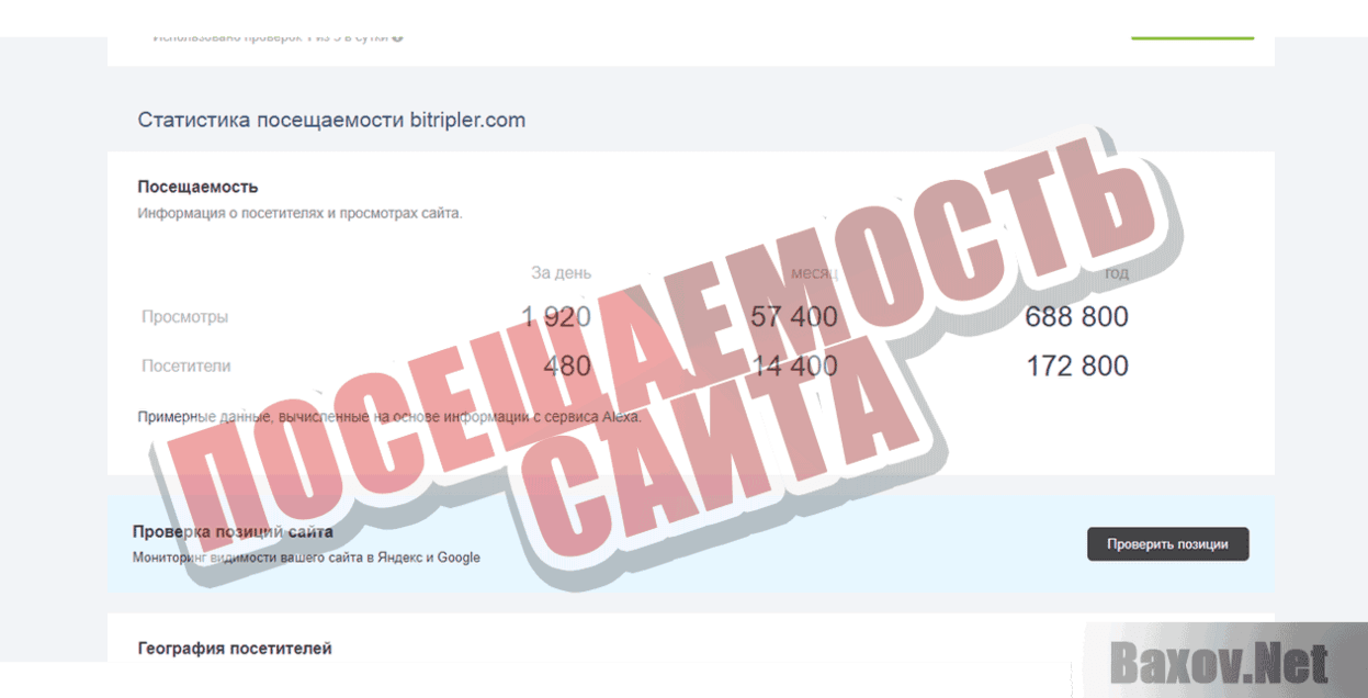 Bitripler  Посещаемость сайта