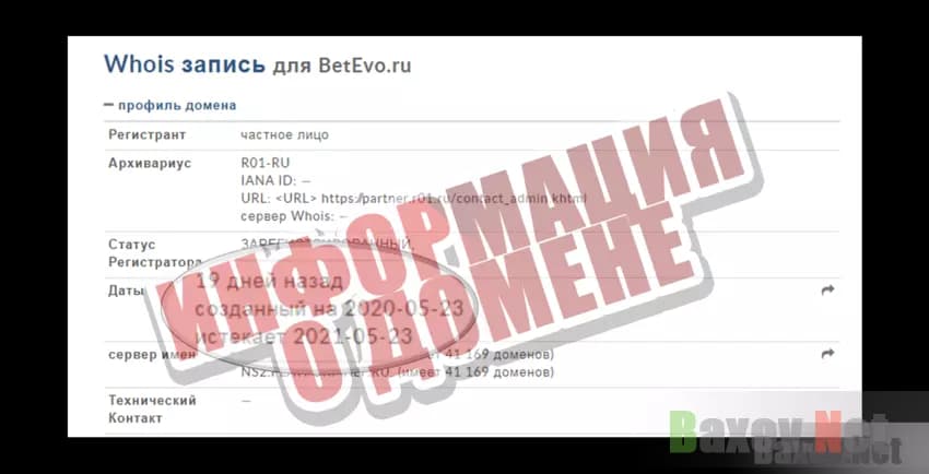 Betevo Информация о домене
