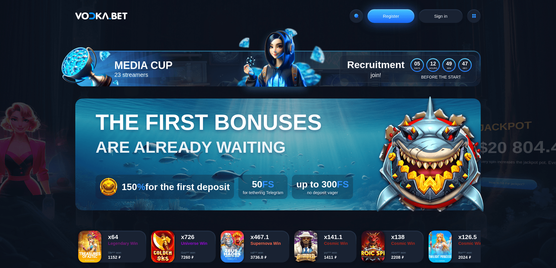 Screenshot for vodka22.bet - 1