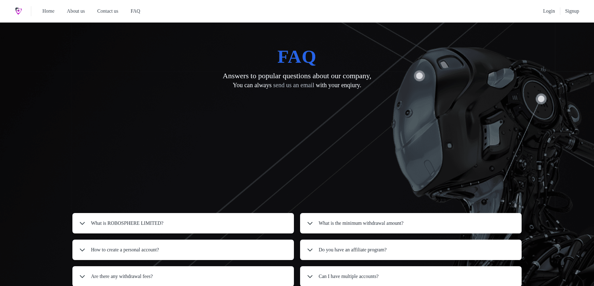 Screenshot for robosphere.online - 1