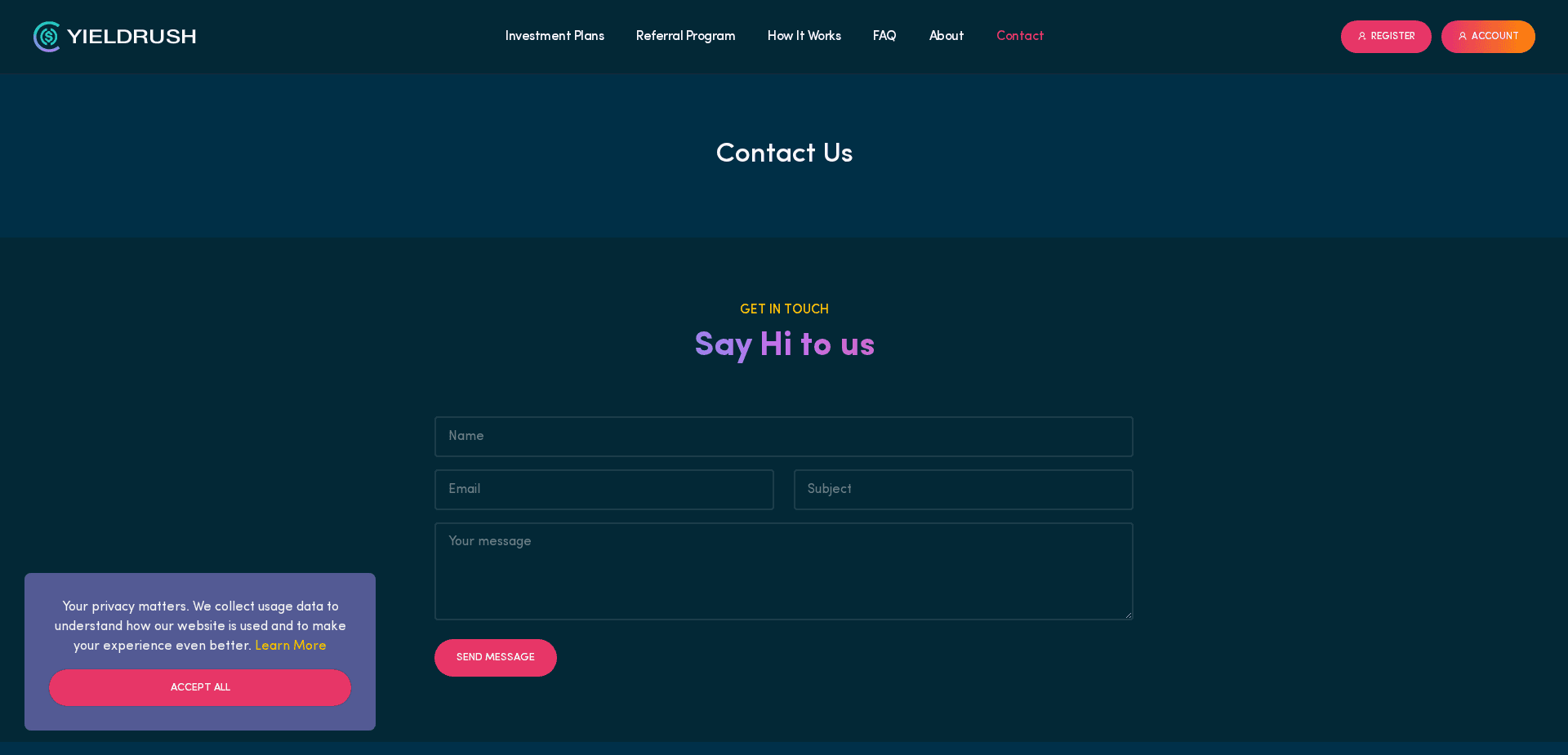 Screenshot for yieldrush.me - 1