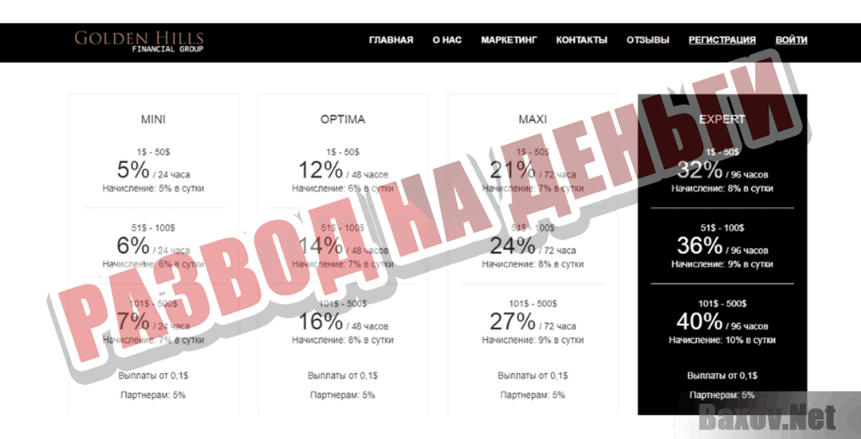 Golden Hills Развод на деньги