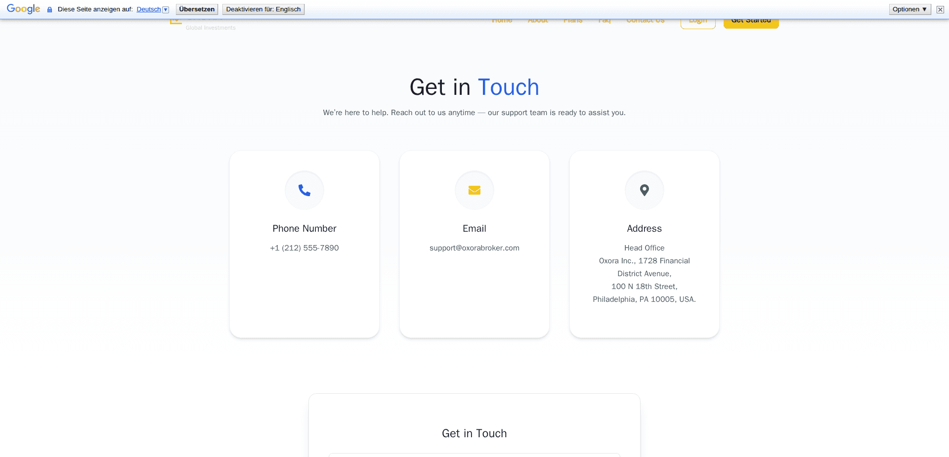 Website screenshot for https://oxorabroker.com/ - 1