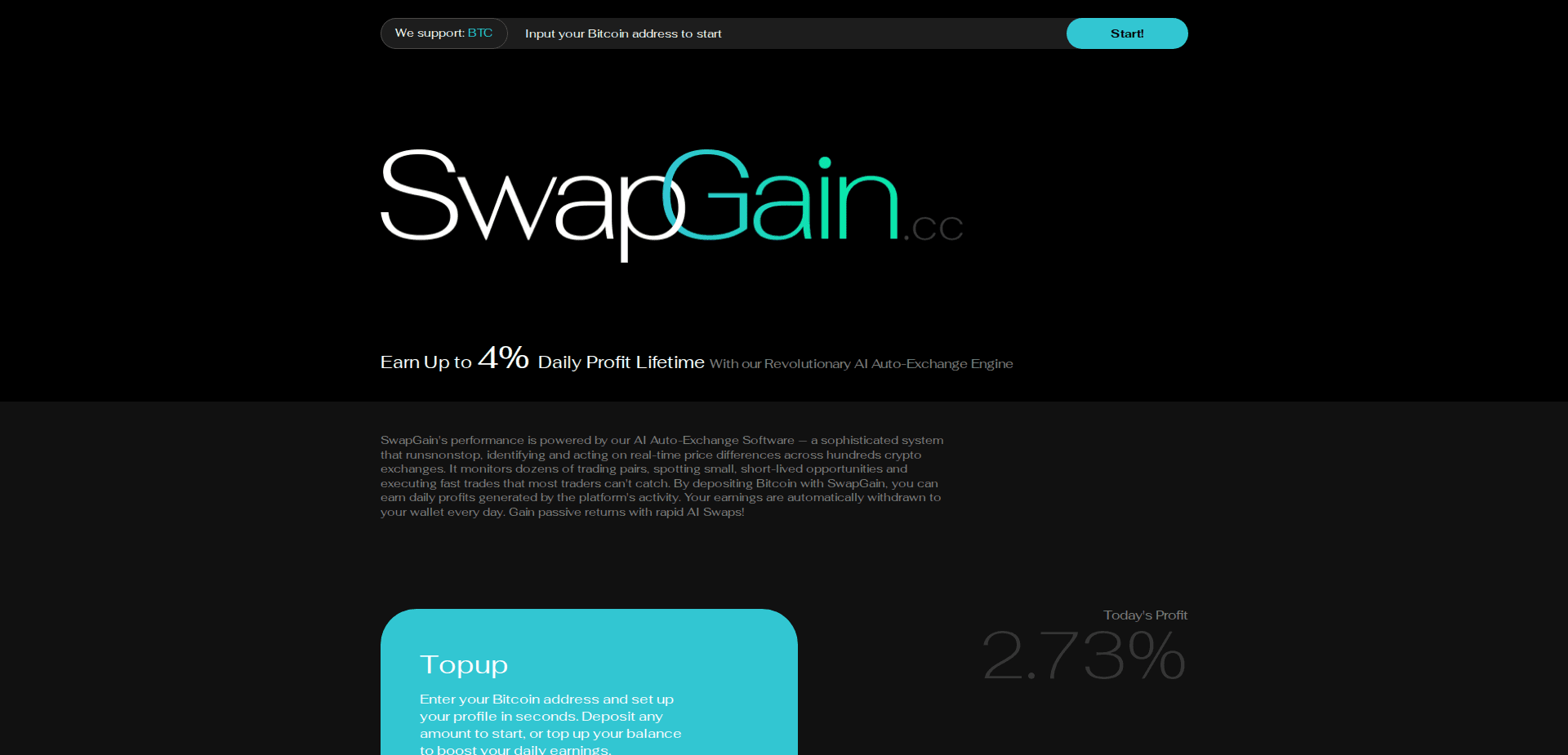 Website screenshot for https://swapgain.cc/ - 1