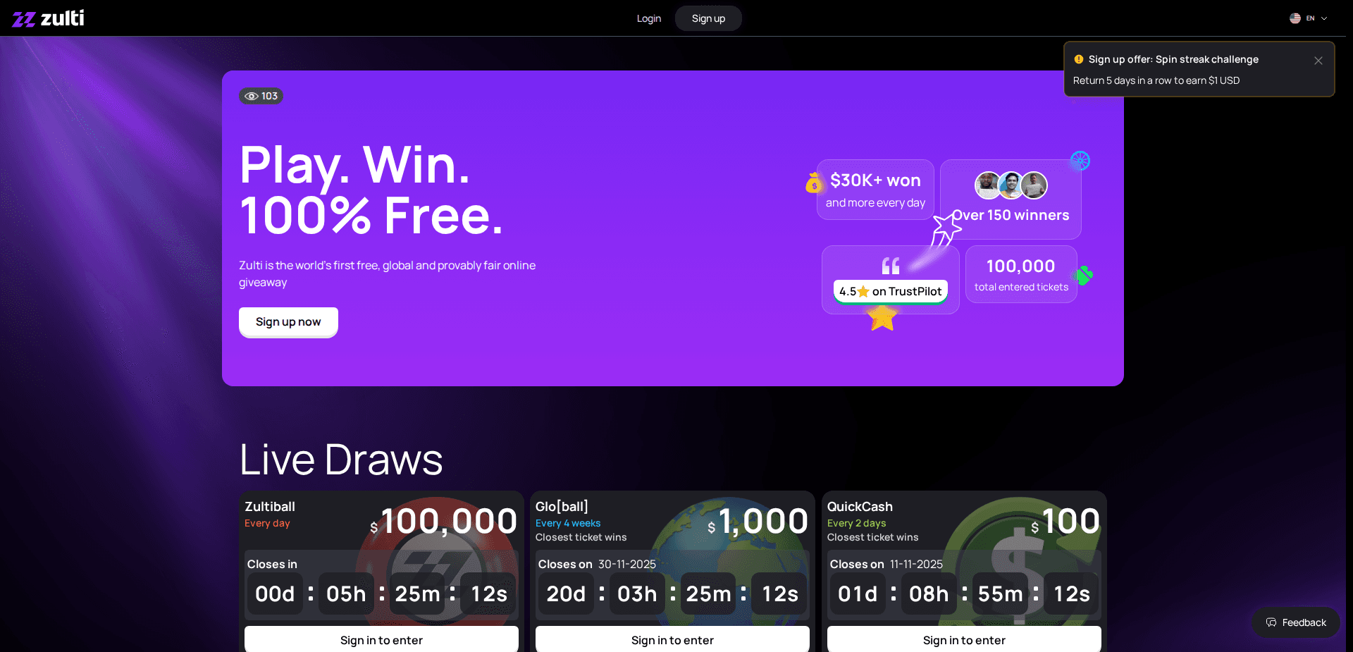 Website screenshot for https://zulti.com/ - 1