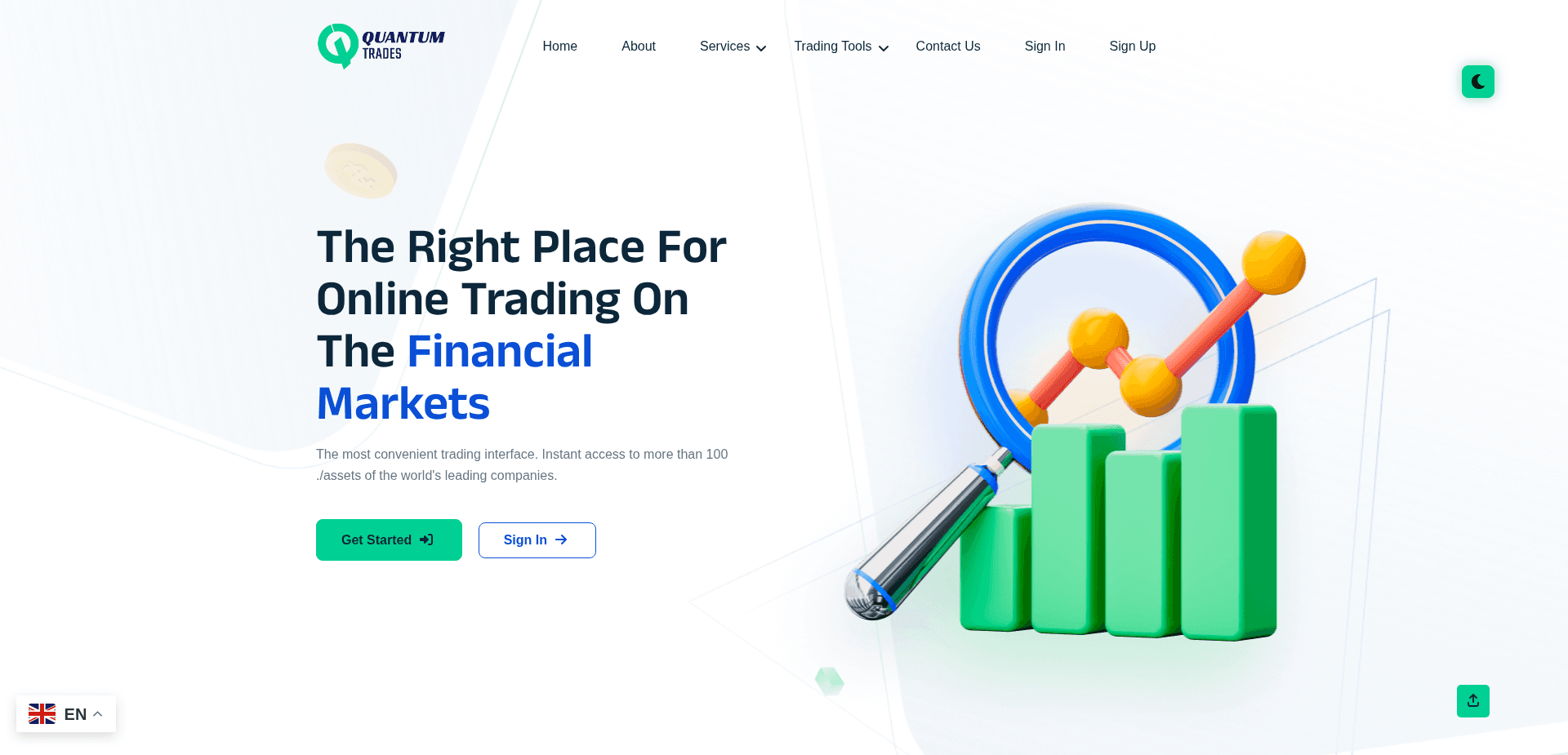 Website screenshot for https://qntrades.com/ - 1