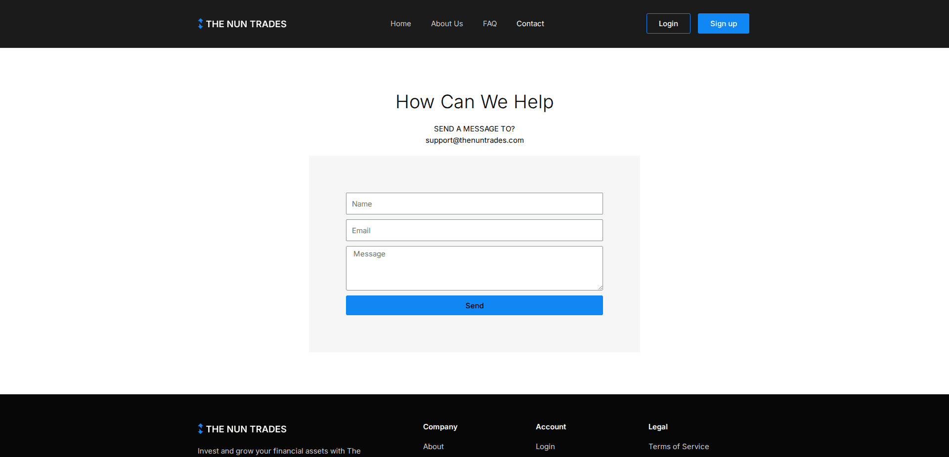 Website screenshot for https://thenuntrades.com/ - 2