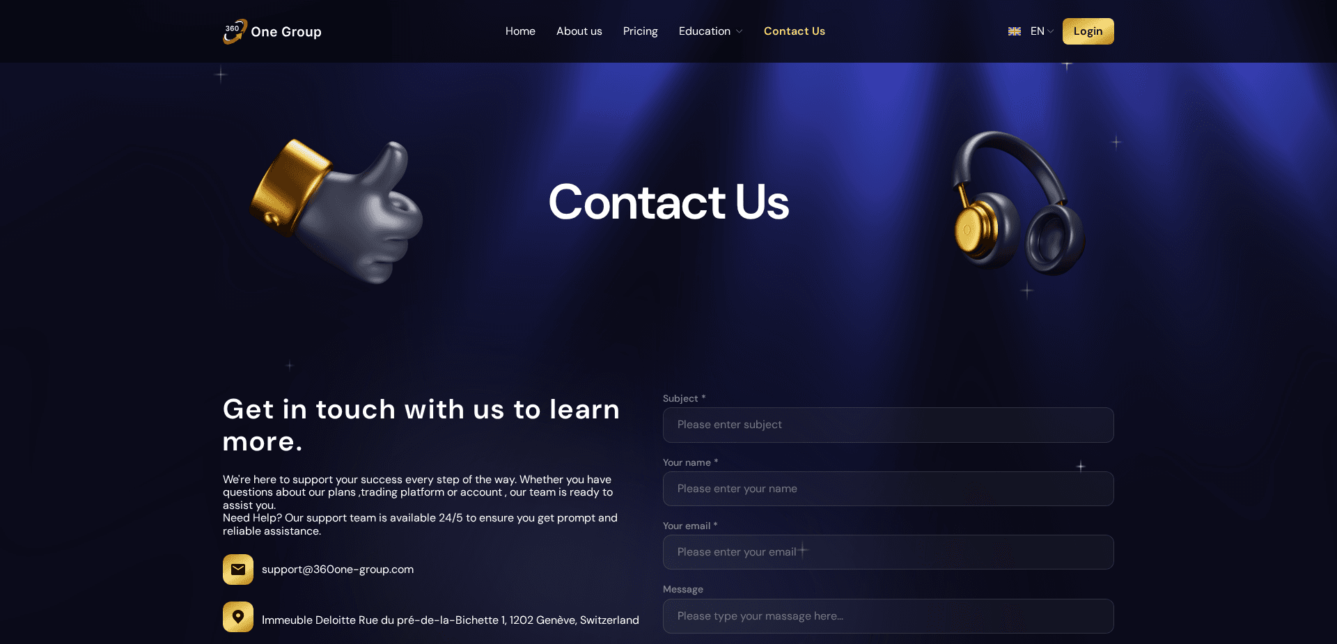 Website screenshot for https://www.360one-group.com/ - 2