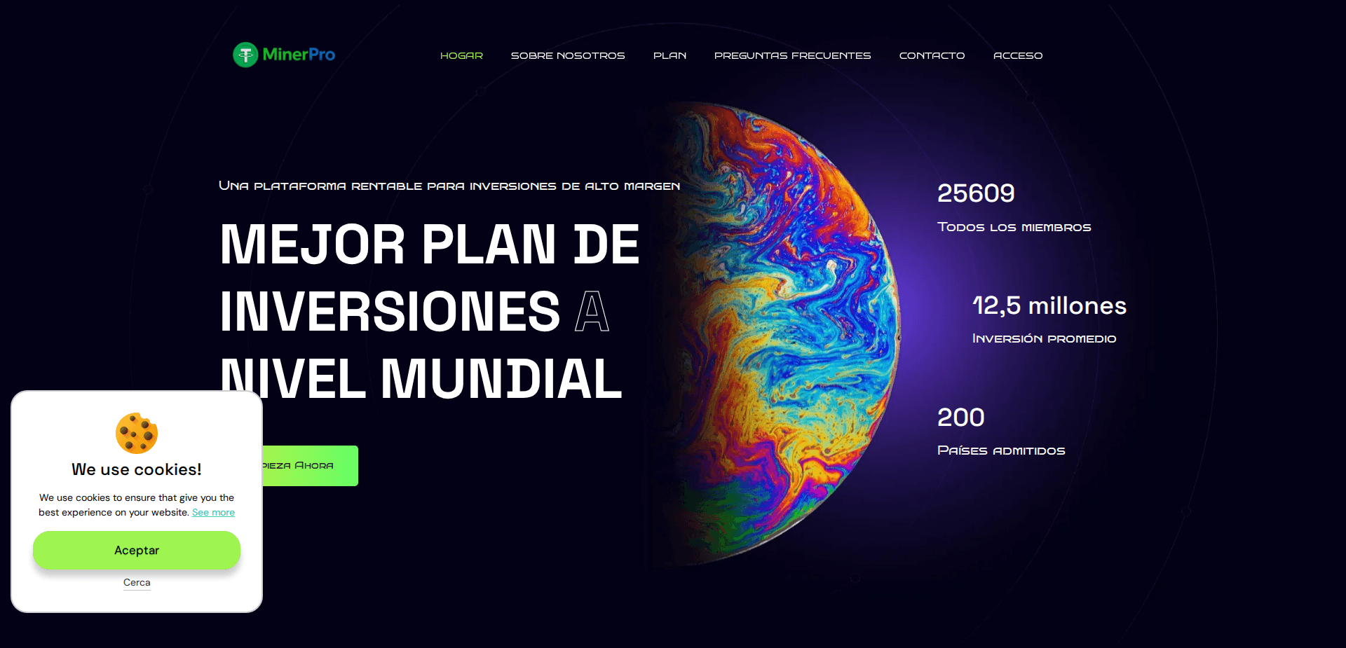 Website screenshot for https://minerprousdt.com/ - 1