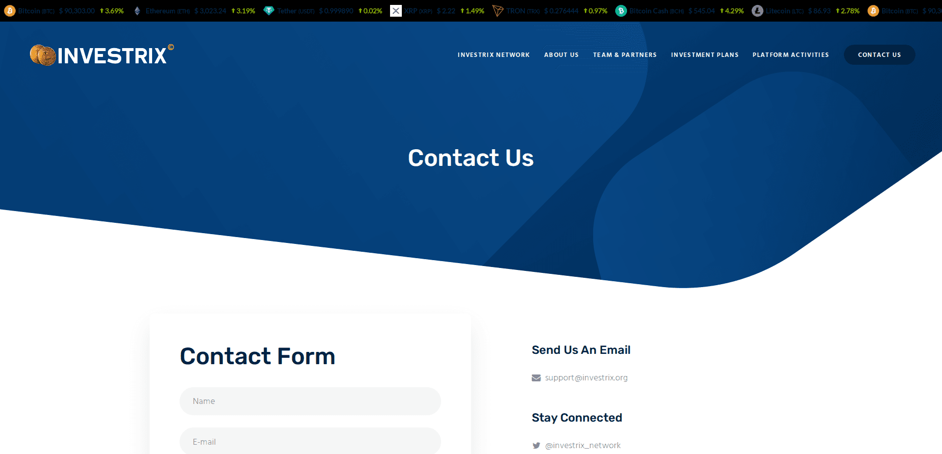 Website screenshot for https://investrix.org/ - 2