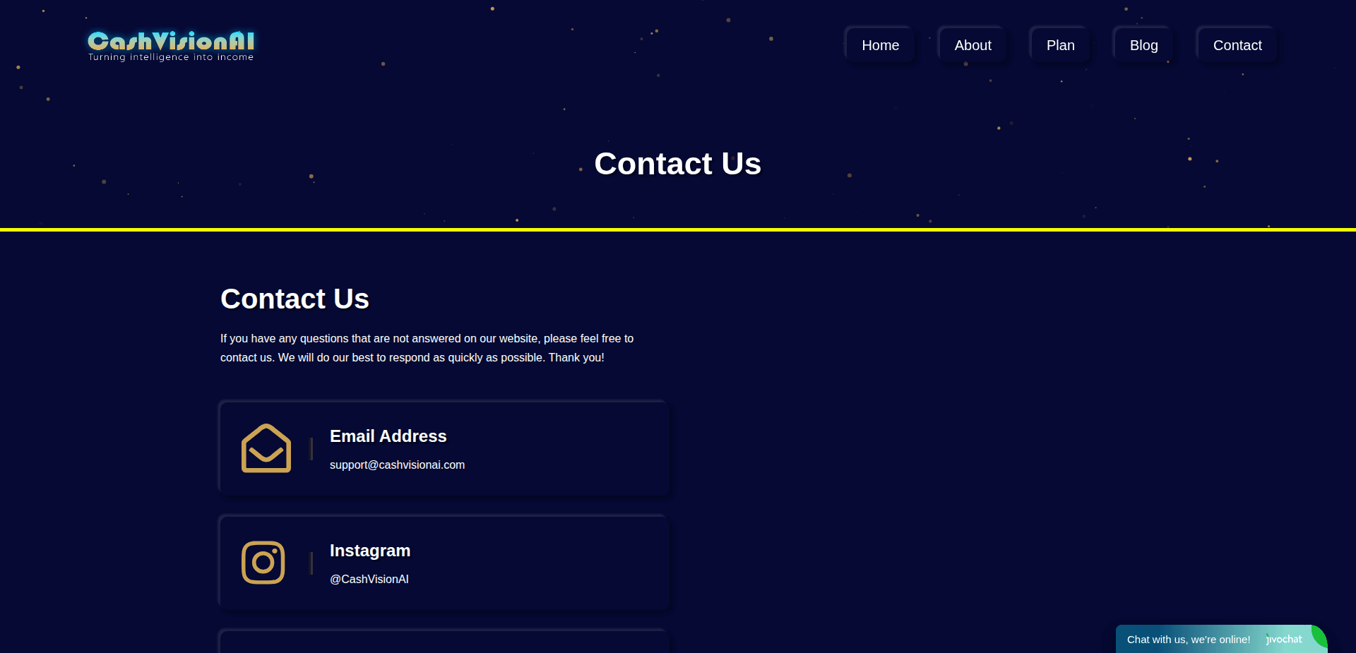 Website screenshot for https://cashvisionai.com/ - 2