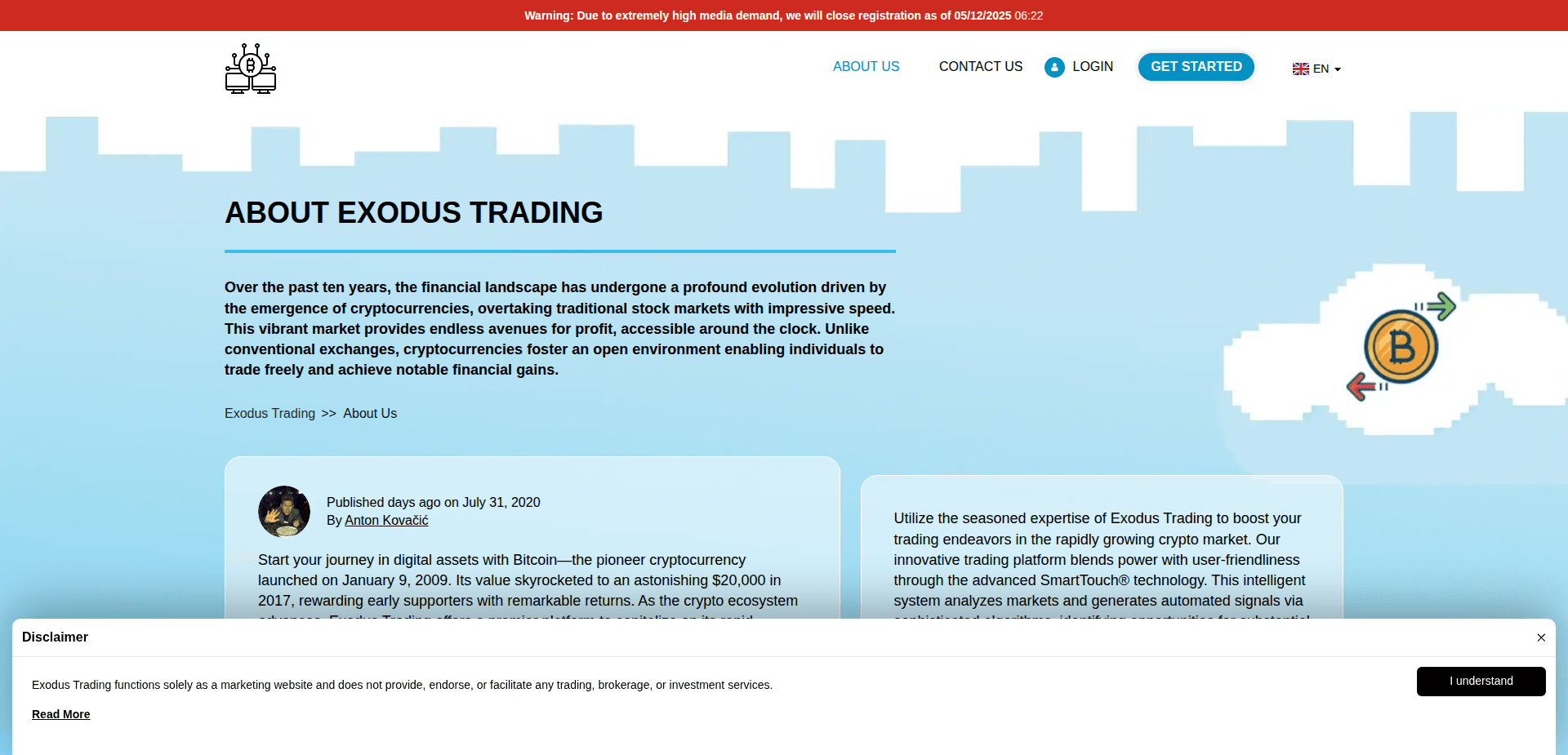 Website screenshot for https://exodustrading-soft.com/ - 3