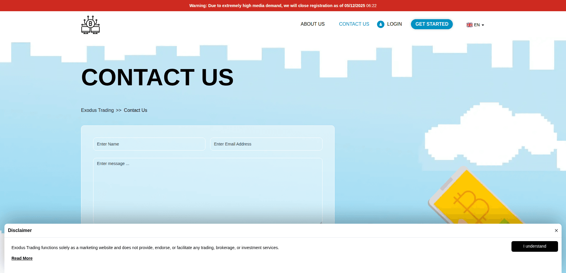 Website screenshot for https://exodustrading-soft.com/ - 2
