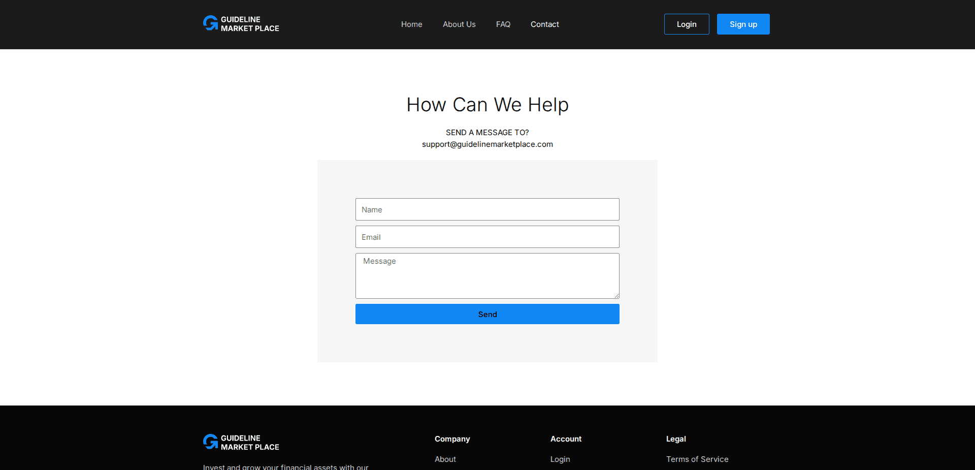 Website screenshot for https://guidelinemarketplace.com/ - 2