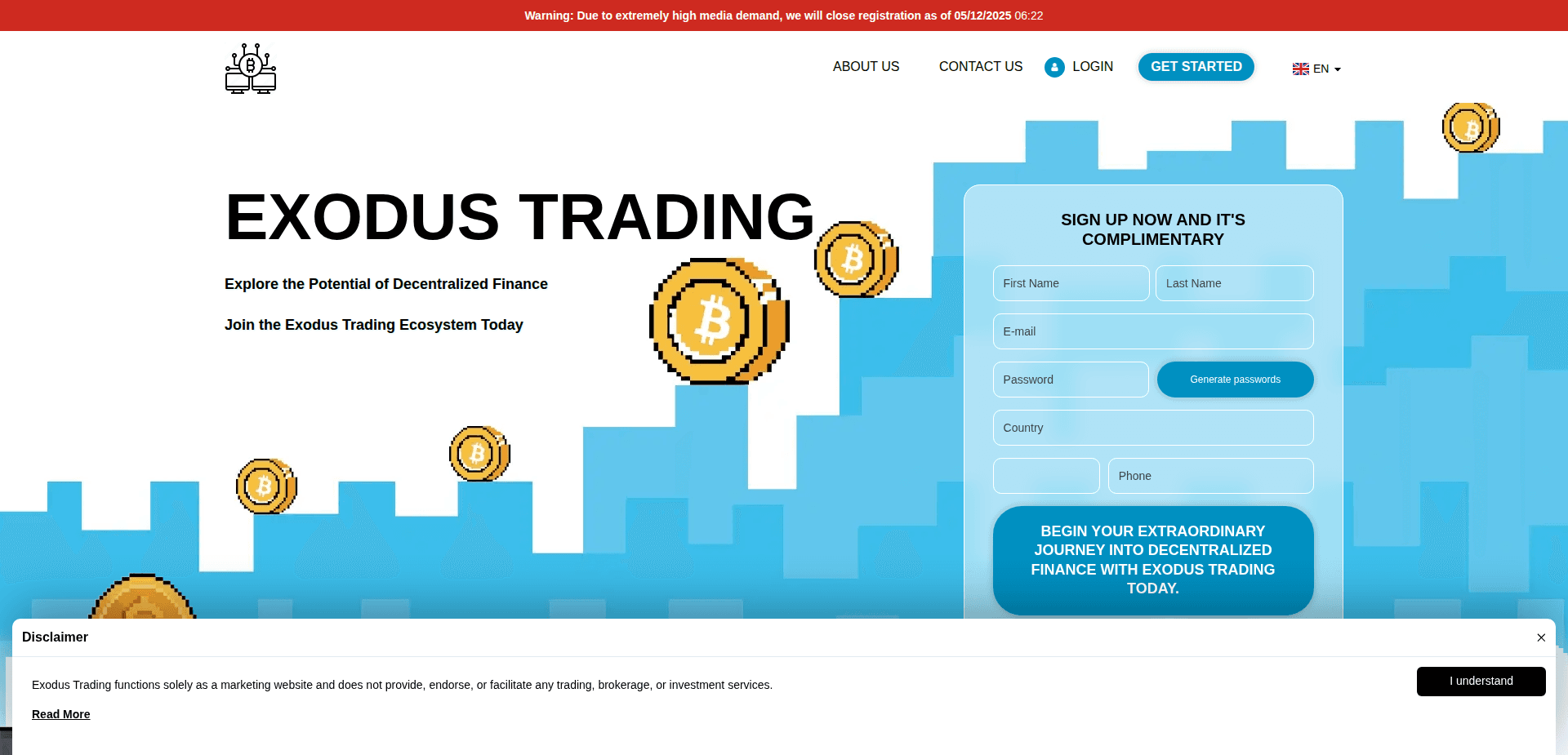 Website screenshot for https://exodustrading-soft.com/ - 1