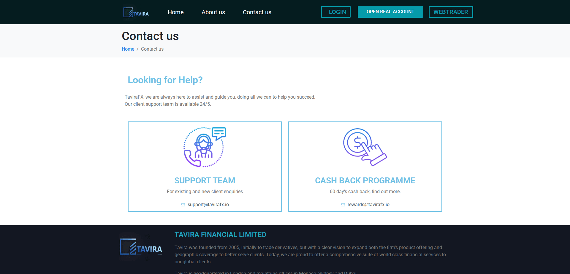 Website screenshot for https://tavirafx.com/ - 2
