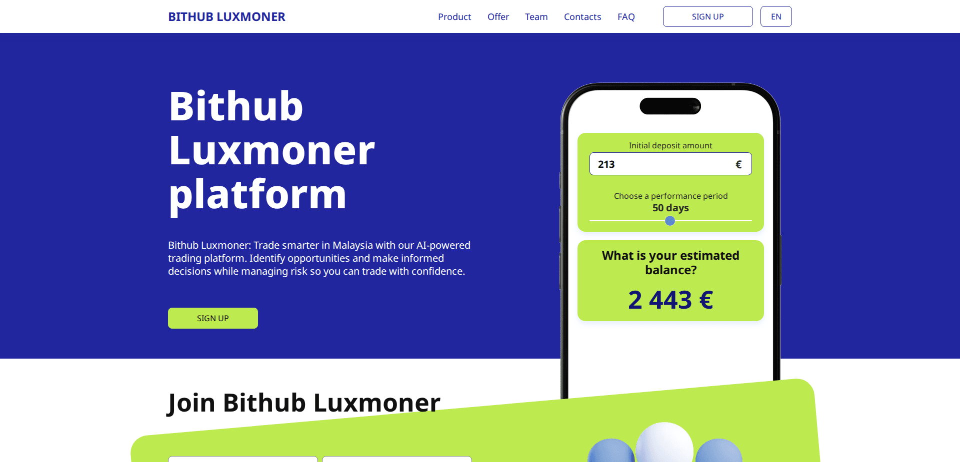 Website screenshot for https://bithub-luxmoner.com/ - 1