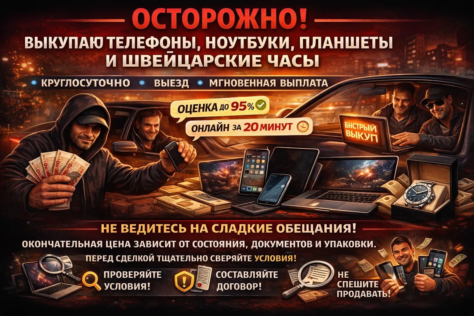 Фейк скупка техники и часов постер проекта