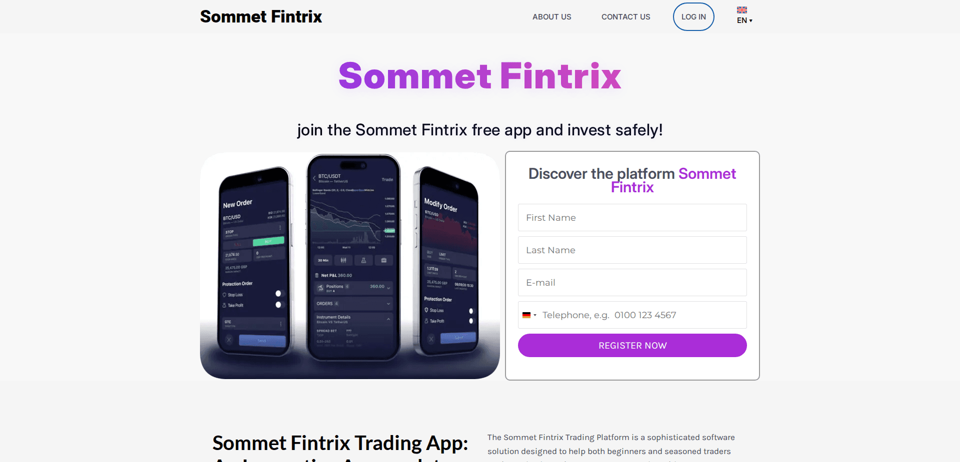 Website screenshot for https://sommetfintrix.com/ - 1