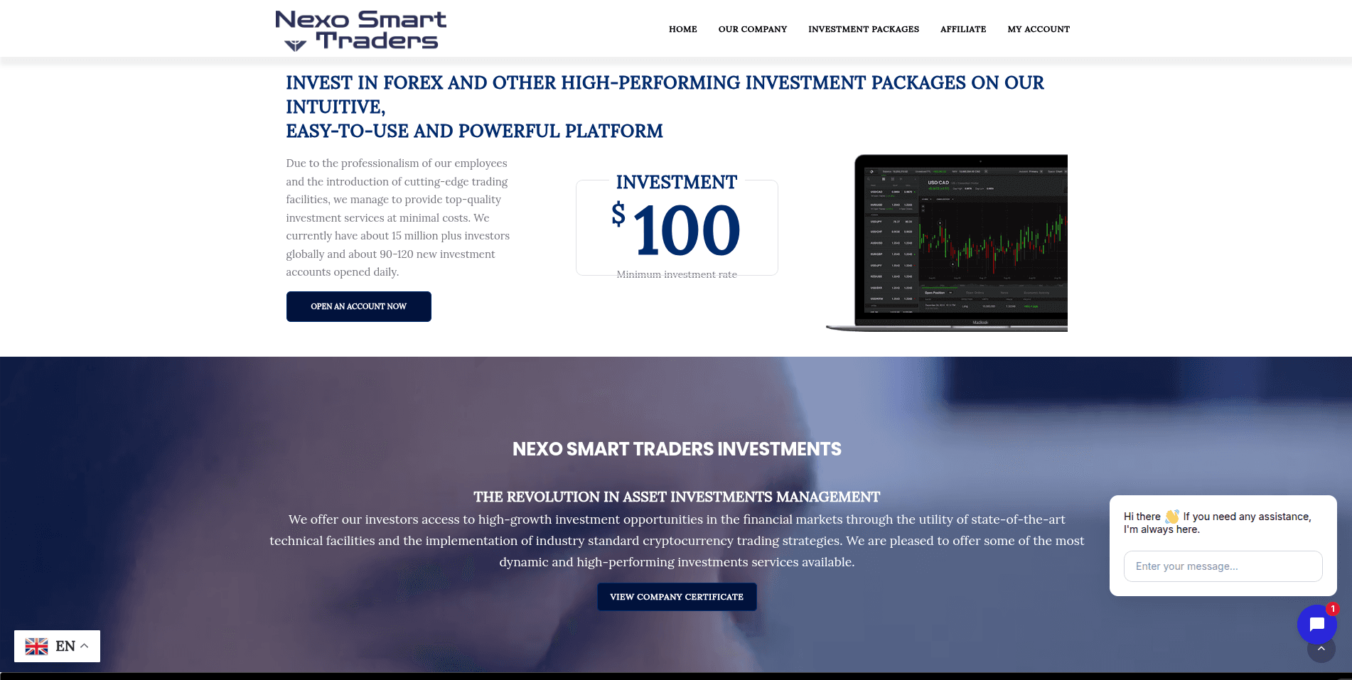 Nexo Smart Traders первые инвестиции в 100$