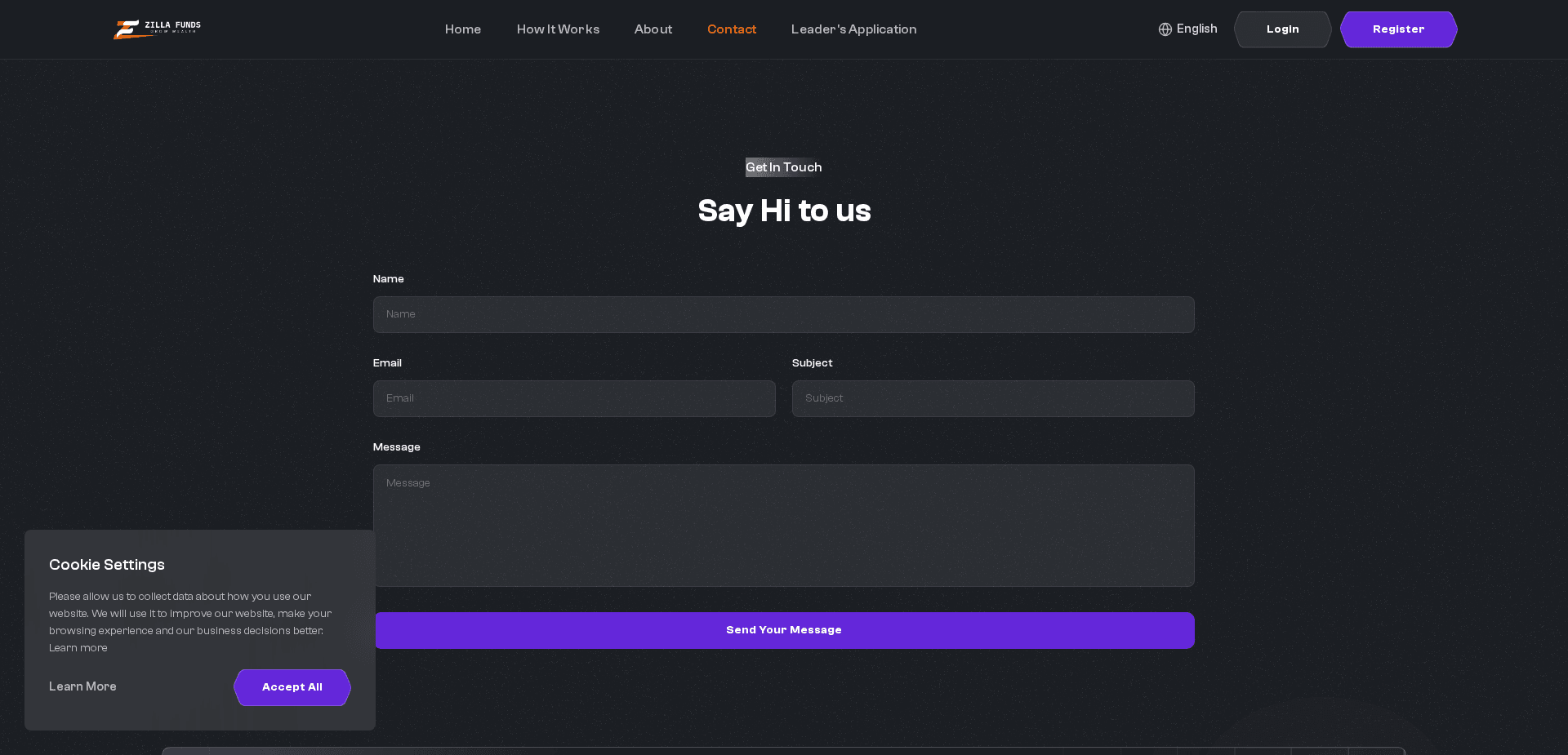 Website screenshot for https://zillafunds.com/ - 2